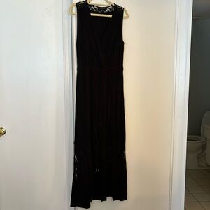 Spence black summer dress with lace detailing women’s large